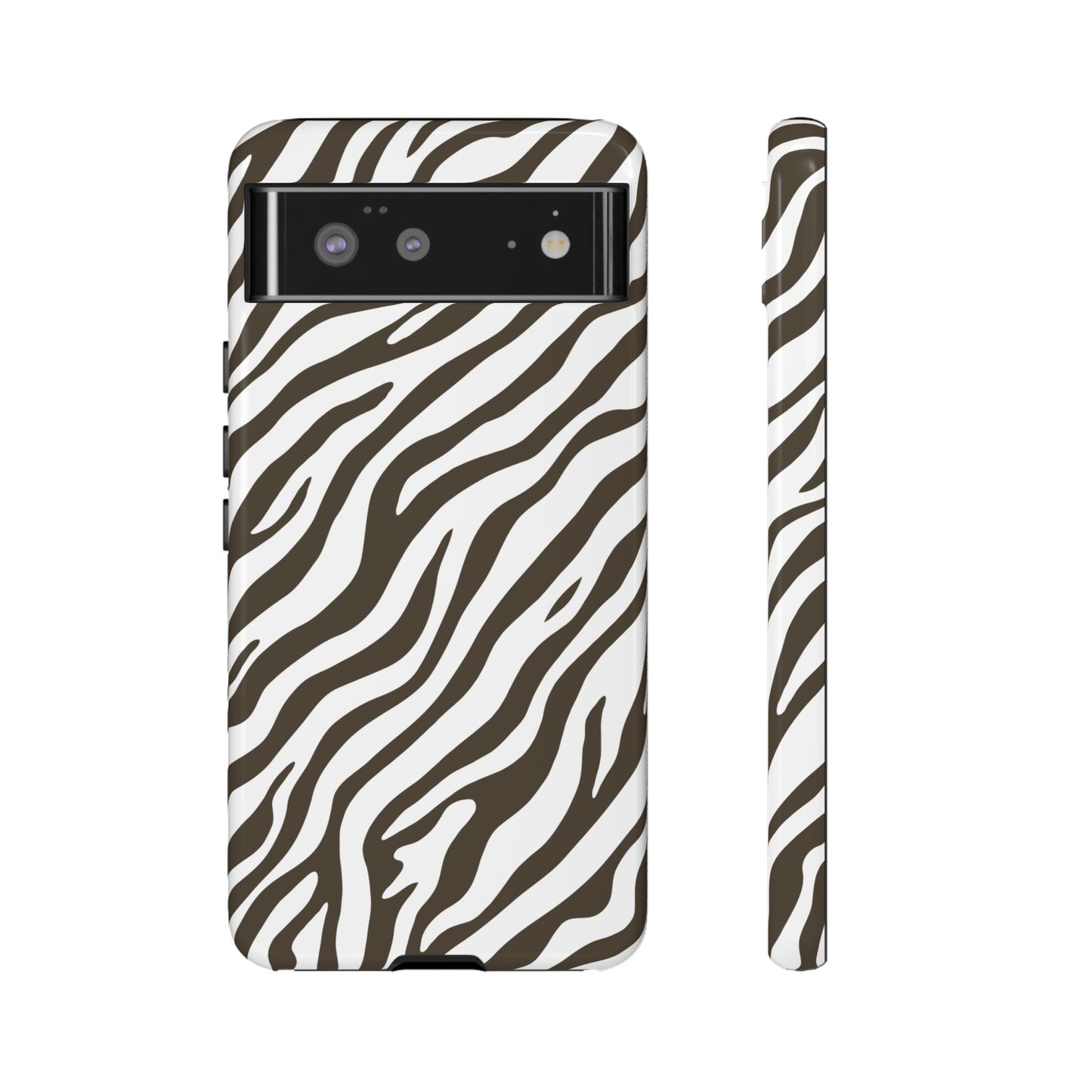 Stylish Mocha Zebra Print Phone Case