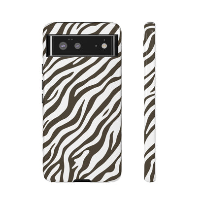 Stylish Mocha Zebra Print Phone Case