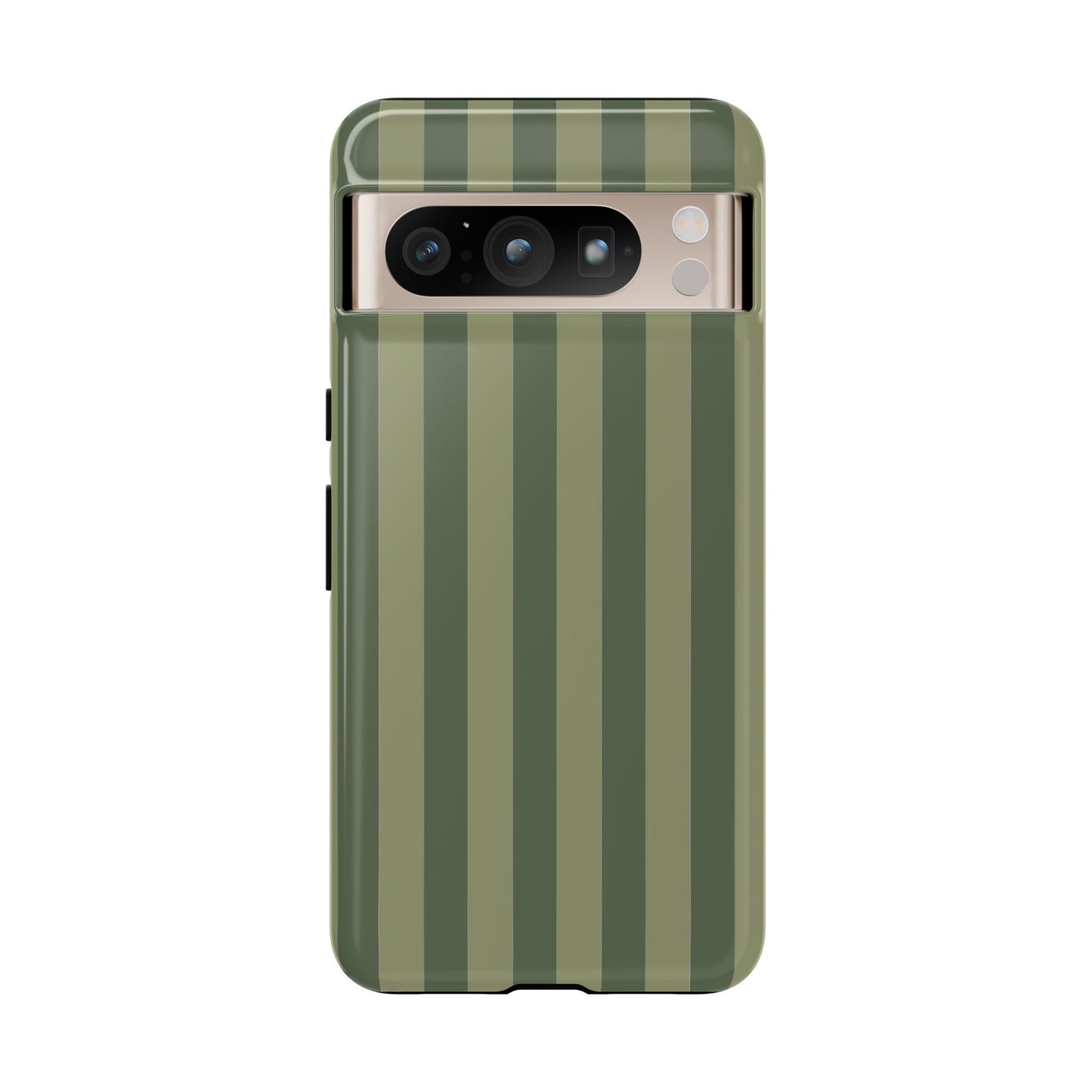 Google Pixel 8 Pro / Glossy Phone Case - ’Green Stripe Pattern’ Phone Case