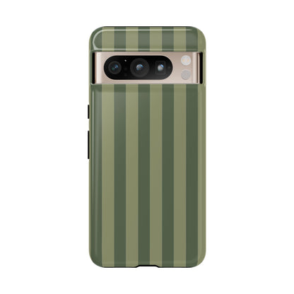 Google Pixel 8 Pro / Glossy Phone Case - ’Green Stripe Pattern’ Phone Case