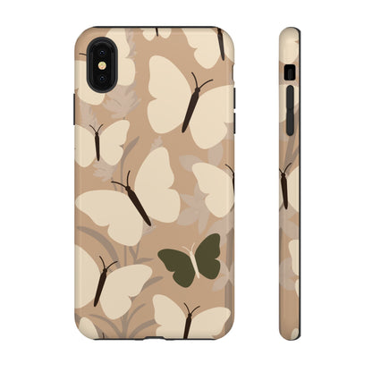 Minimalist Beige Butterfly Pattern Phone Case - Beige Phone Case - iPhone XS MAX / Glossy