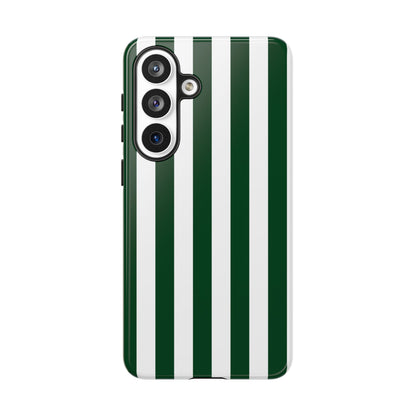 Simple Dark Green & White Stripe Pattern Phone Case - Green Phone Case - Samsung Galaxy S26 Plus / Glossy