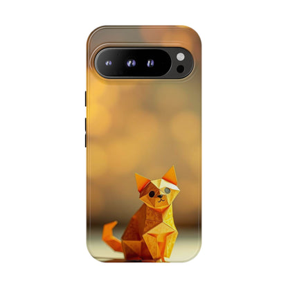 Google Pixel 9 Pro XL / Glossy Phone Case - Origami Cat Design Phone Case