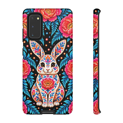 Cute Pink and Turquoise Calavera Bunny Phone Case - Multicolor Phone Case - Samsung Galaxy S20 / Glossy