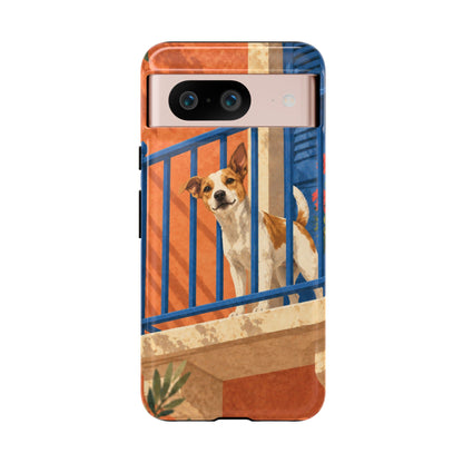 Jack Russell Terrier Balcony Busybody Phone Case - Multicolor Phone Case - Google Pixel 8 / Glossy