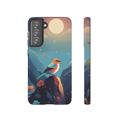 Samsung Galaxy S21 FE / Glossy Phone Case - Stylised Bird Design Phone Case
