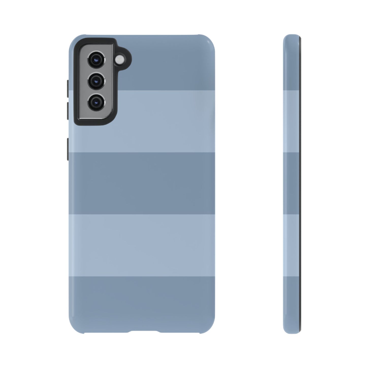 Light Blue Horizontal Stripe Pattern Phone Case - Blue Phone Case - Samsung Galaxy S21 Plus / Glossy