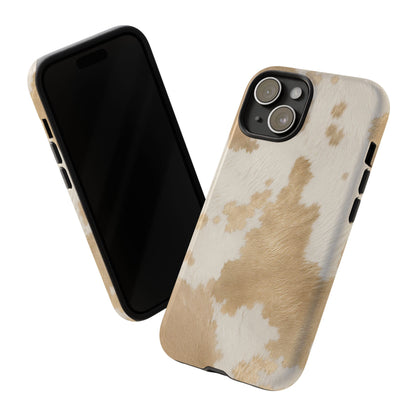 Elegant Champagne Cow Print Phone Case - Beige Phone Case