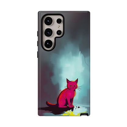 Samsung Galaxy S24 Ultra / Glossy Phone Case - Pop Art Moody Cat Design Phone Case