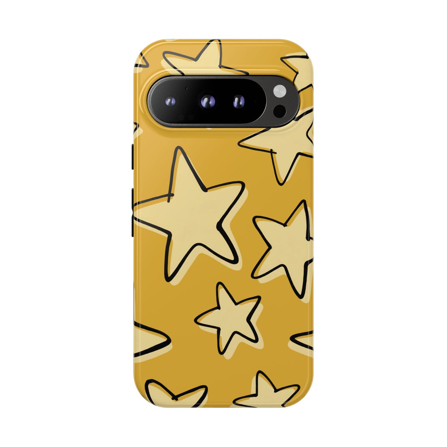 Golden Yellow Doodle Star Phone Case