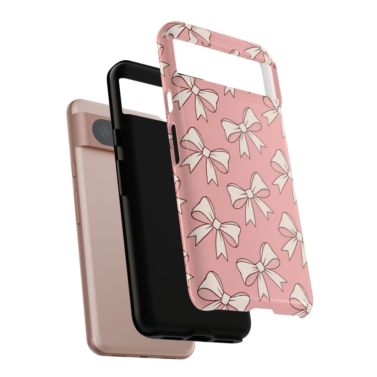 Chic Blush Pink Bow Pattern Phone Case