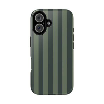 Dark Green Stripe Pattern Phone Case - Green Phone Case - iPhone 16 / Glossy