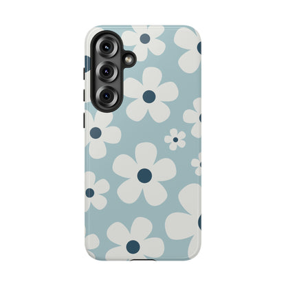 Samsung Galaxy S25 Plus / Glossy Phone Case - Cute Light Blue Daisy Pattern Phone Case