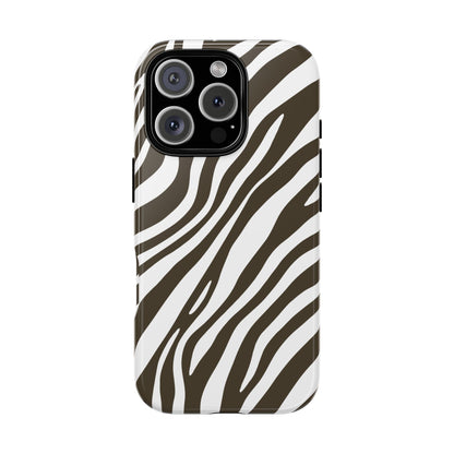 Modern Mocha Zebra Print Phone Case
