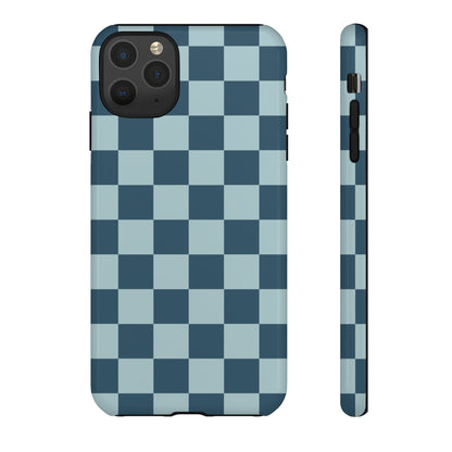 Blue Checked Pattern Phone Case - Blue Phone Case - iPhone 11 Pro Max / Glossy