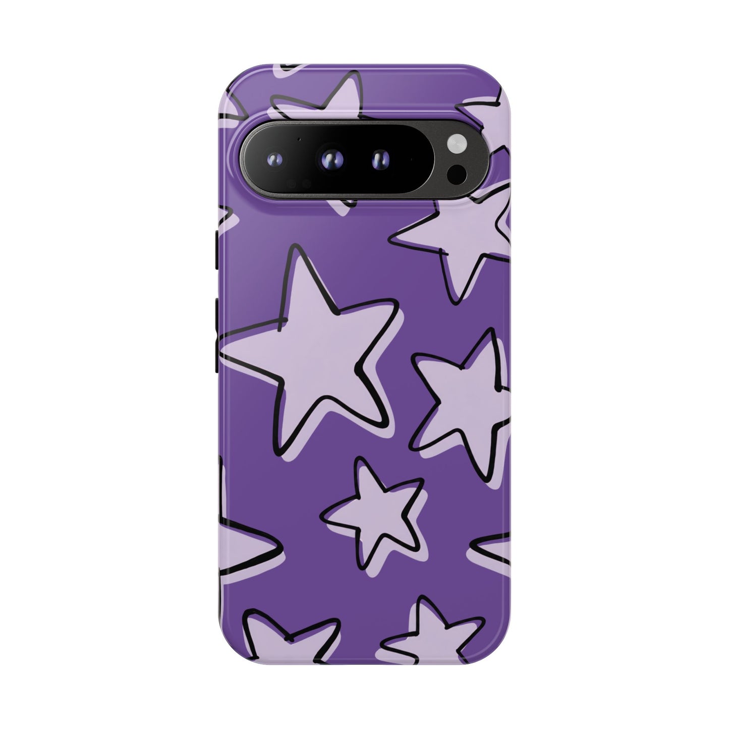 Violet Purple Doodle Star Phone Case