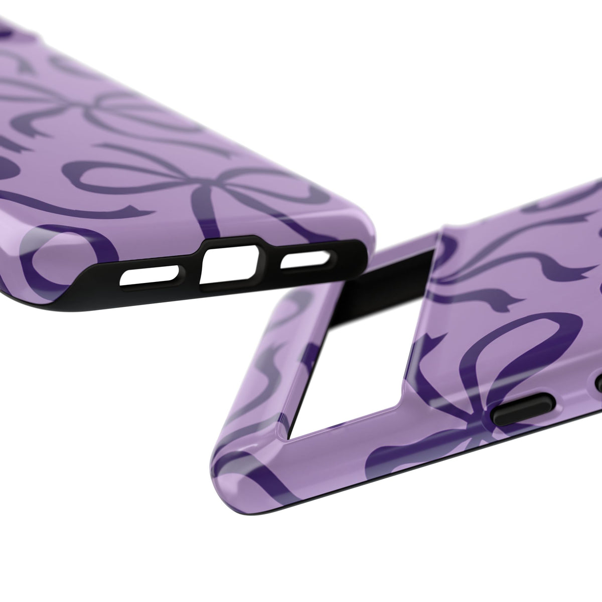 Bold Lilac and Deep Purple Bow Pattern Phone Case