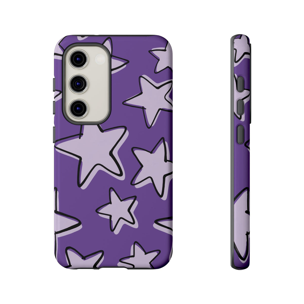 Violet Purple Doodle Star Phone Case