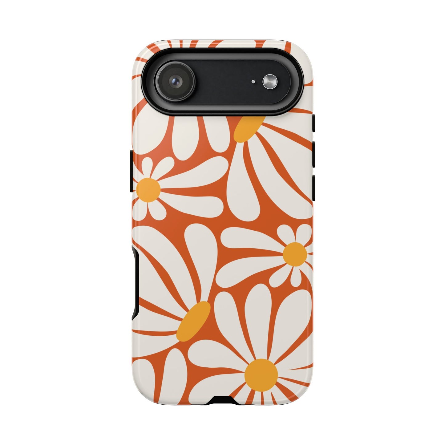 Retro Orange Daisy Pattern Phone Case - Orange Phone Case - iPhone 17 Air / Glossy