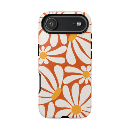 Retro Orange Daisy Pattern Phone Case - Orange Phone Case - iPhone 17 Air / Glossy