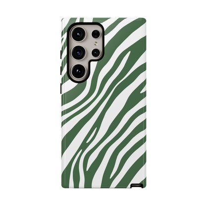 Modern Sage Zebra Print Phone Case