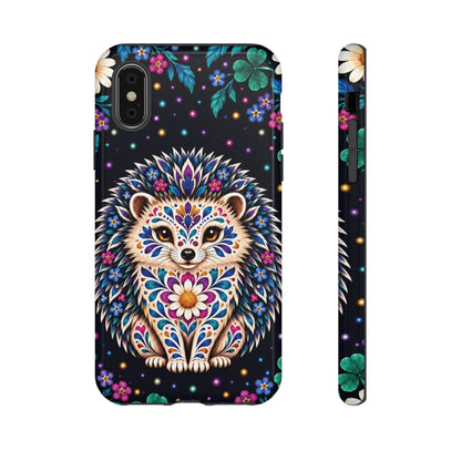 Vibrant Purple and Teal Calavera Hedgehog Phone Case - Multicolor Phone Case - iPhone XS / Glossy