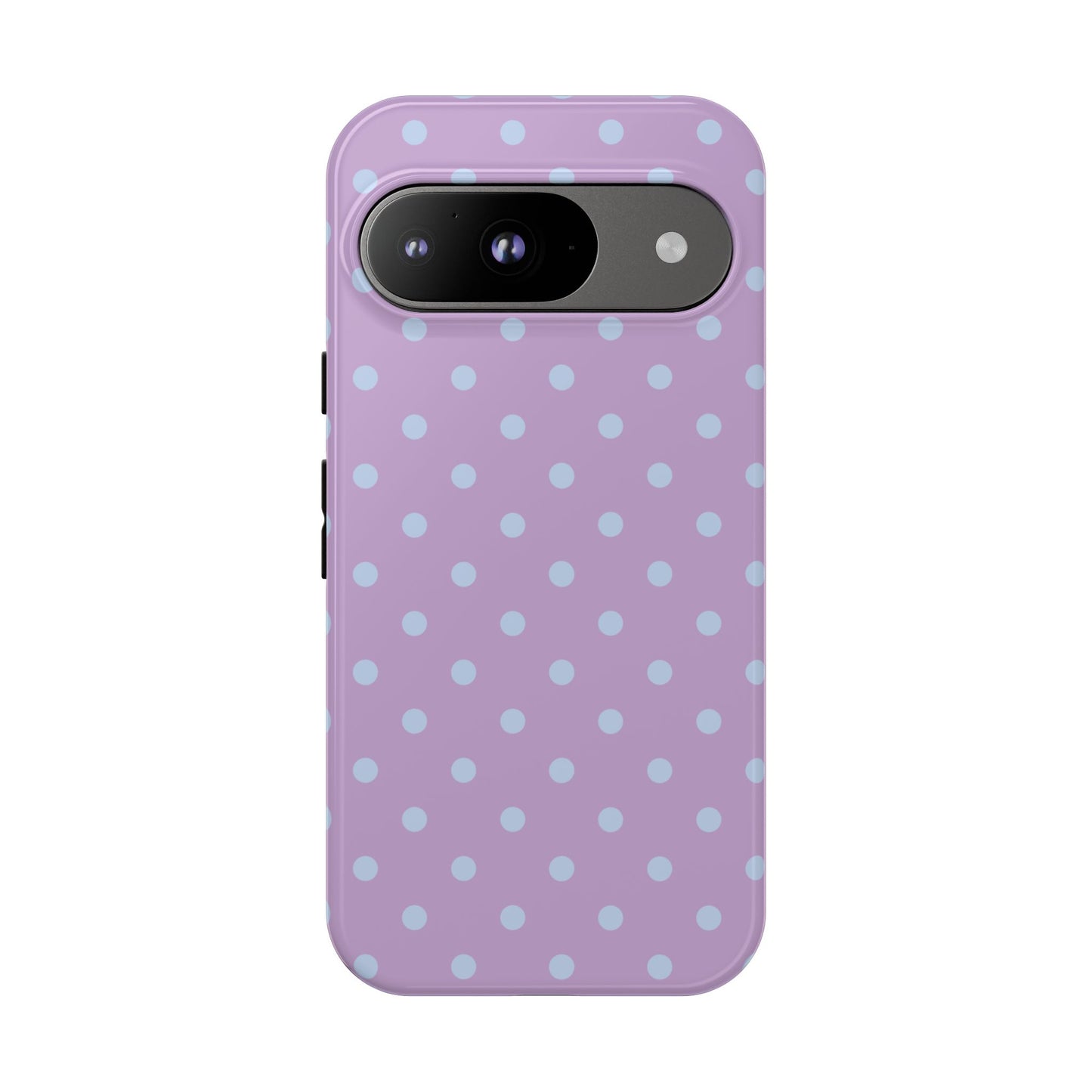 Google Pixel 9 / Glossy Phone Case - Trendy Lilac & Ice Blue Dot Pattern Phone Case
