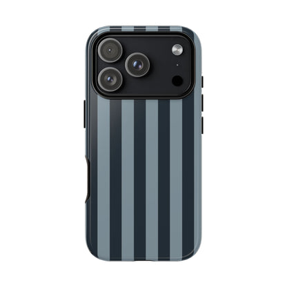 iPhone 17 Pro / Glossy Phone Case - ’Dark Blue Stripe Pattern’ Phone Case