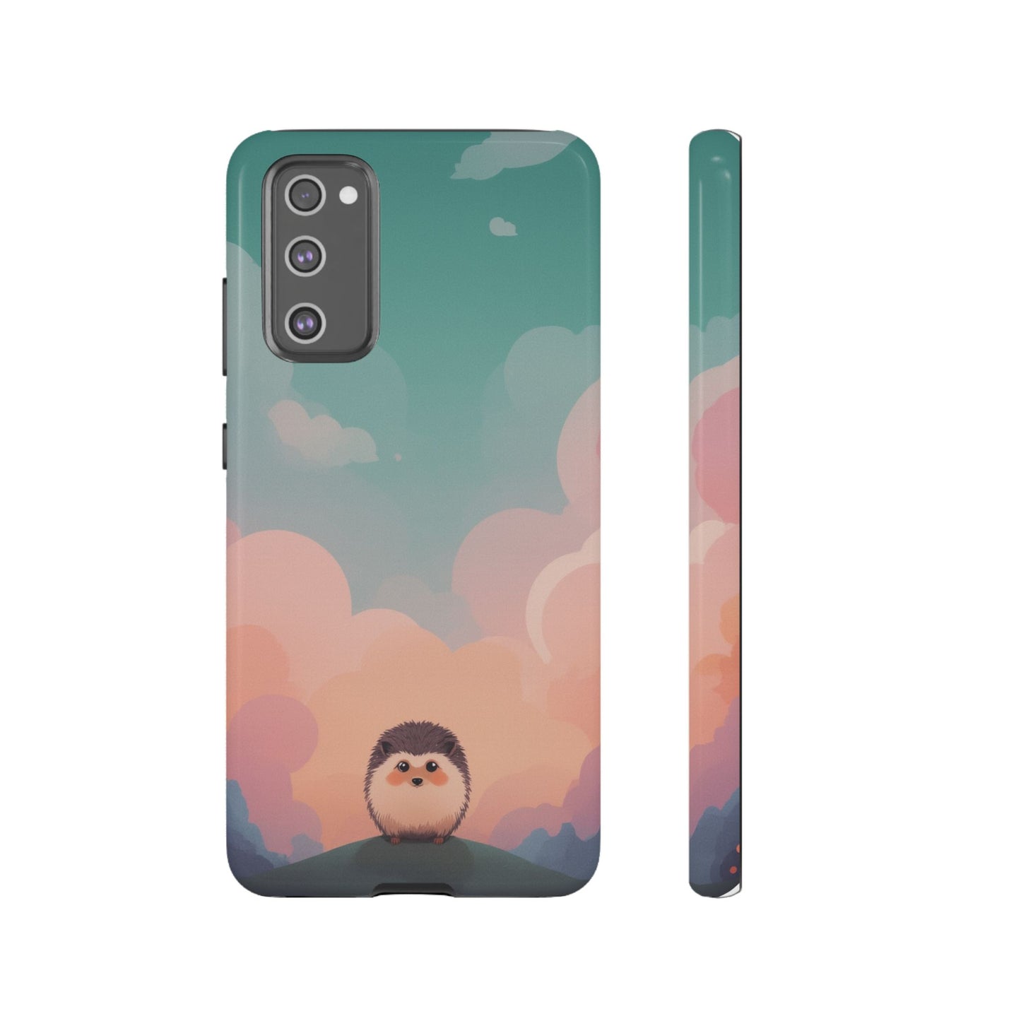 Samsung Galaxy S20 FE / Glossy Phone Case - Cute Hedgehog & Cloud Design Phone Case