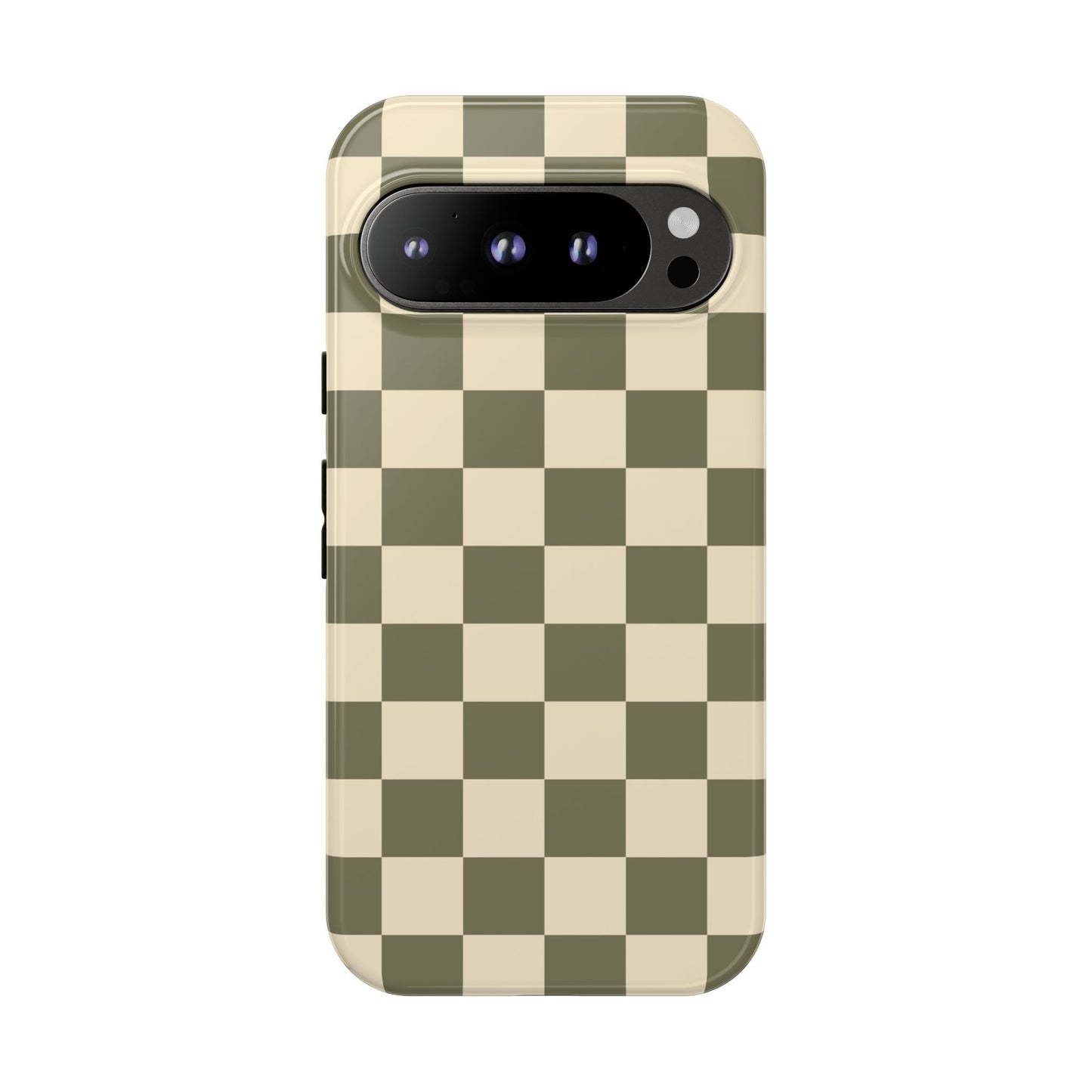 Google Pixel 9 Pro / Glossy Phone Case - ’Green Checkered Pattern’ Phone Case