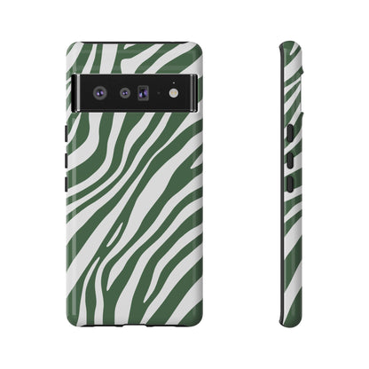 Modern Sage Zebra Print Phone Case