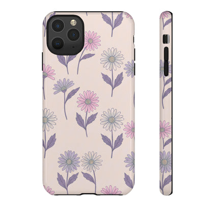 Pretty Pink & Purple Daisy Pattern Phone Case
