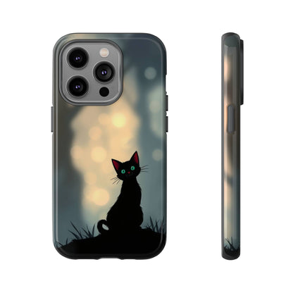 iPhone 14 Pro / Glossy Phone Case - Gothic Cat Design Phone Case