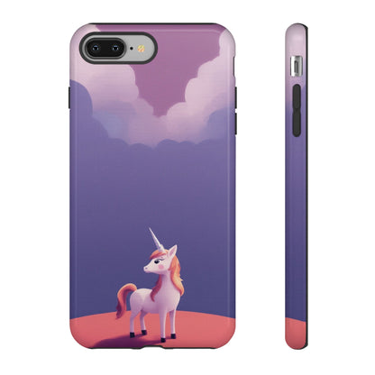 iPhone 8 Plus / Glossy Phone Case - Cute Unicorn & Cloud Design Phone Case