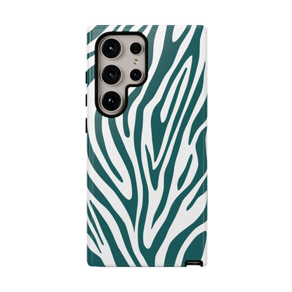 Graphic Teal Tiger Print Phone Case