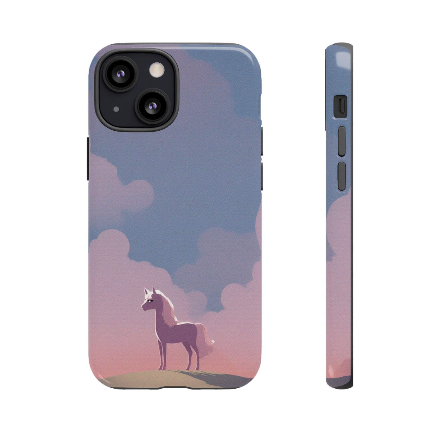iPhone 13 Mini / Glossy Phone Case - Pony & Cloud Design Phone Case
