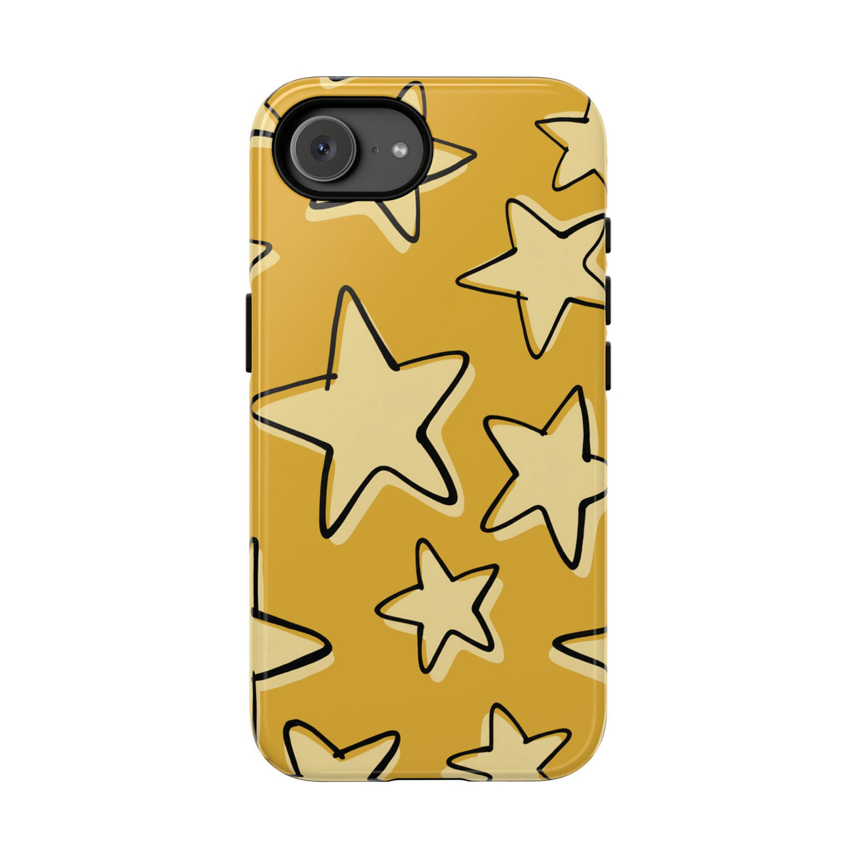 Golden Yellow Doodle Star Phone Case - Yellow Phone Case - iPhone 17e / Glossy