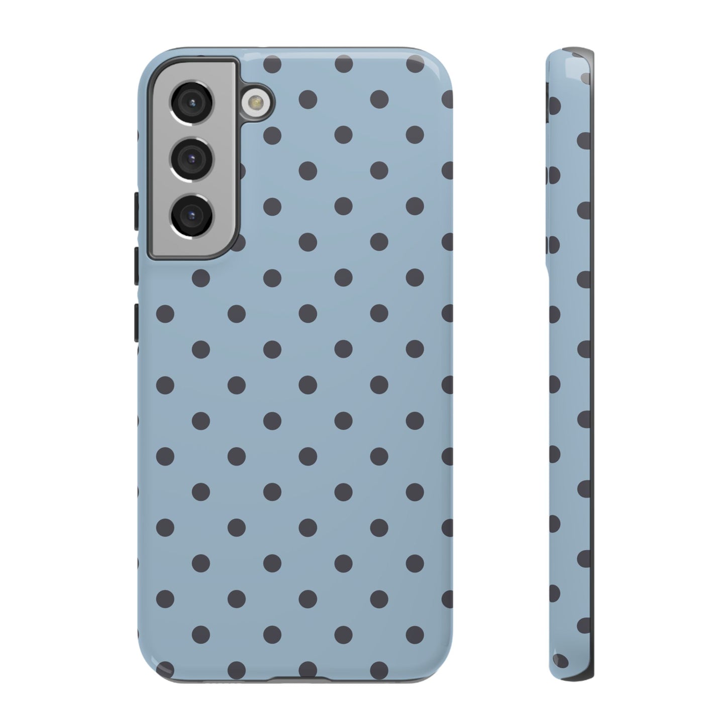 Light Blue with Dark Blue Dot Pattern Phone Case