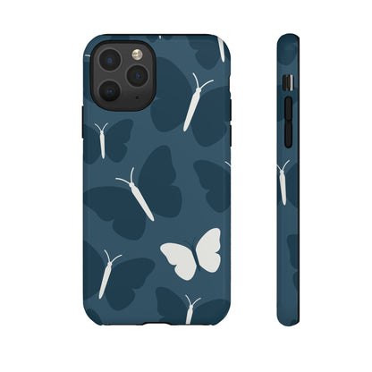 Minimalist Dark Blue Butterfly Pattern Phone Case - Blue Phone Case - iPhone 11 Pro / Glossy