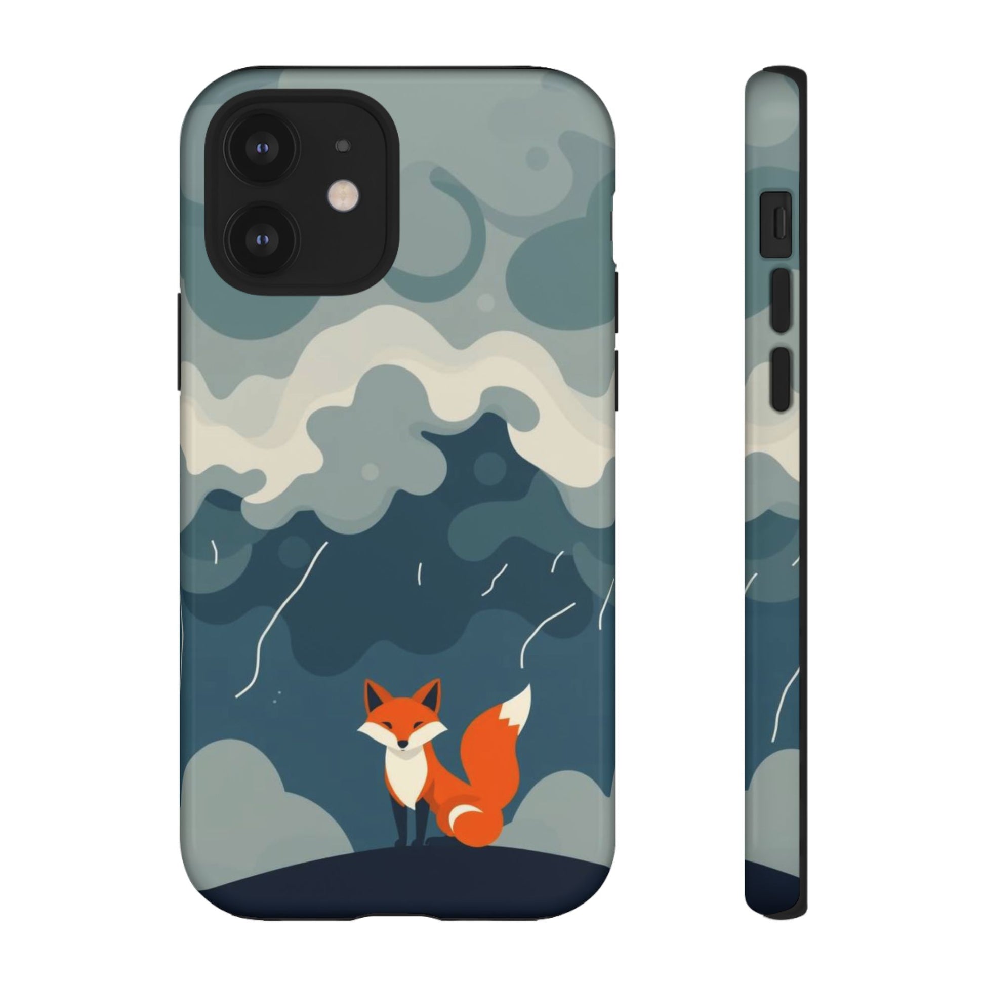 Stormy Fox Design Phone Case - Multicolor Phone Case - iPhone 12 / Glossy