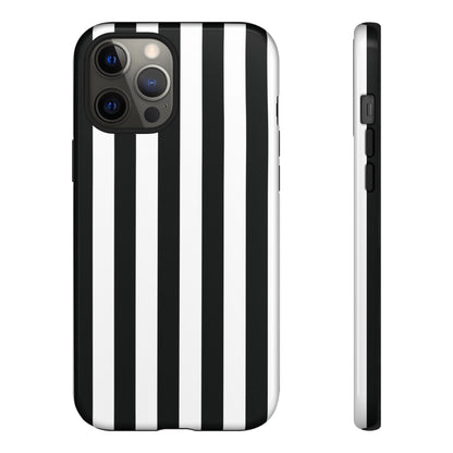 iPhone 12 Pro Max / Glossy Phone Case - Simple Black & White Stripe Pattern Phone Case