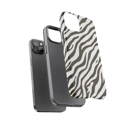 Stylish Mocha Zebra Print Phone Case