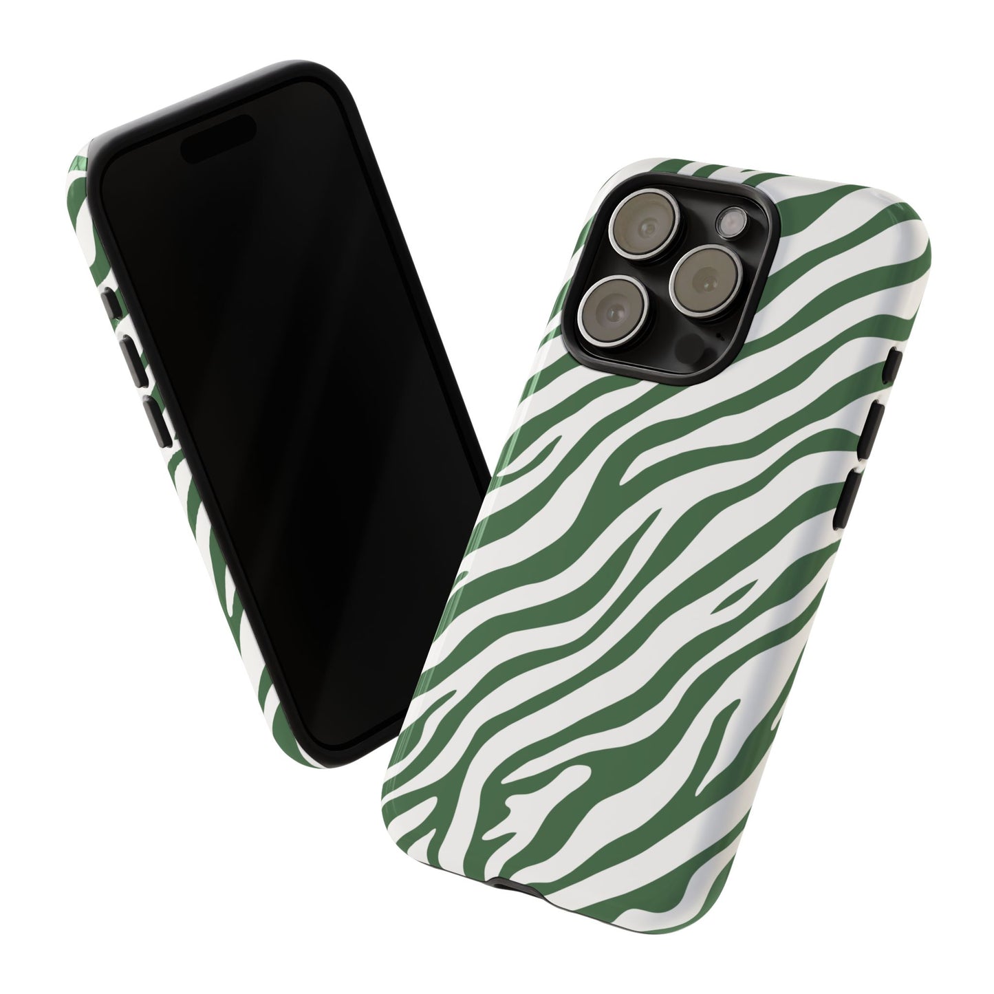 Stylish Sage Zebra Print Phone Case