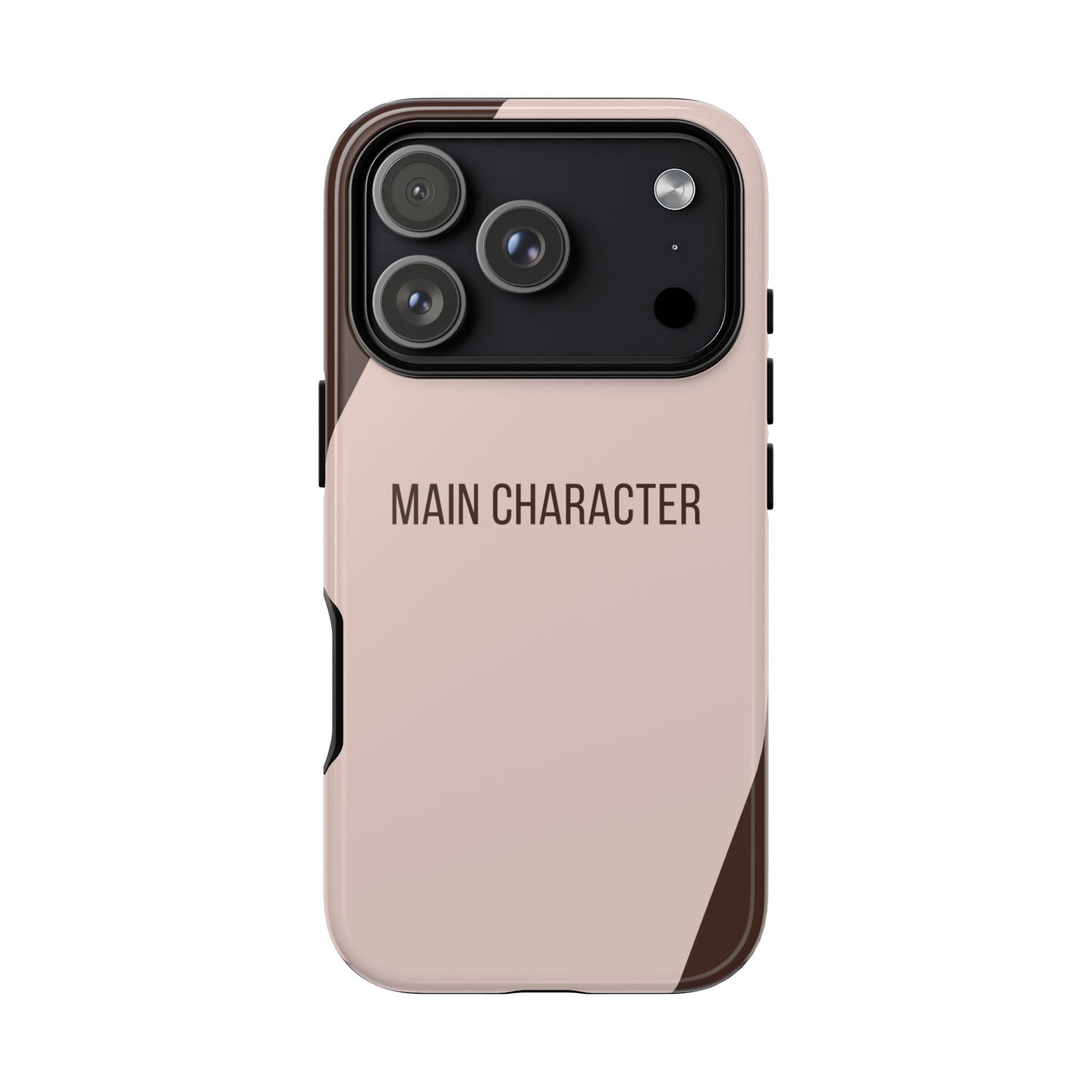iPhone 17 Pro / Glossy Phone Case - Sassy Statement Case ’Main Character’ in Pink & Brown