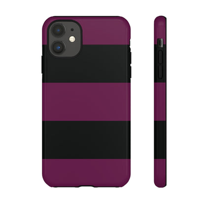 Purple & Black Horizontal Stripe Pattern Phone Case - Purple Phone Case - iPhone 11 / Glossy