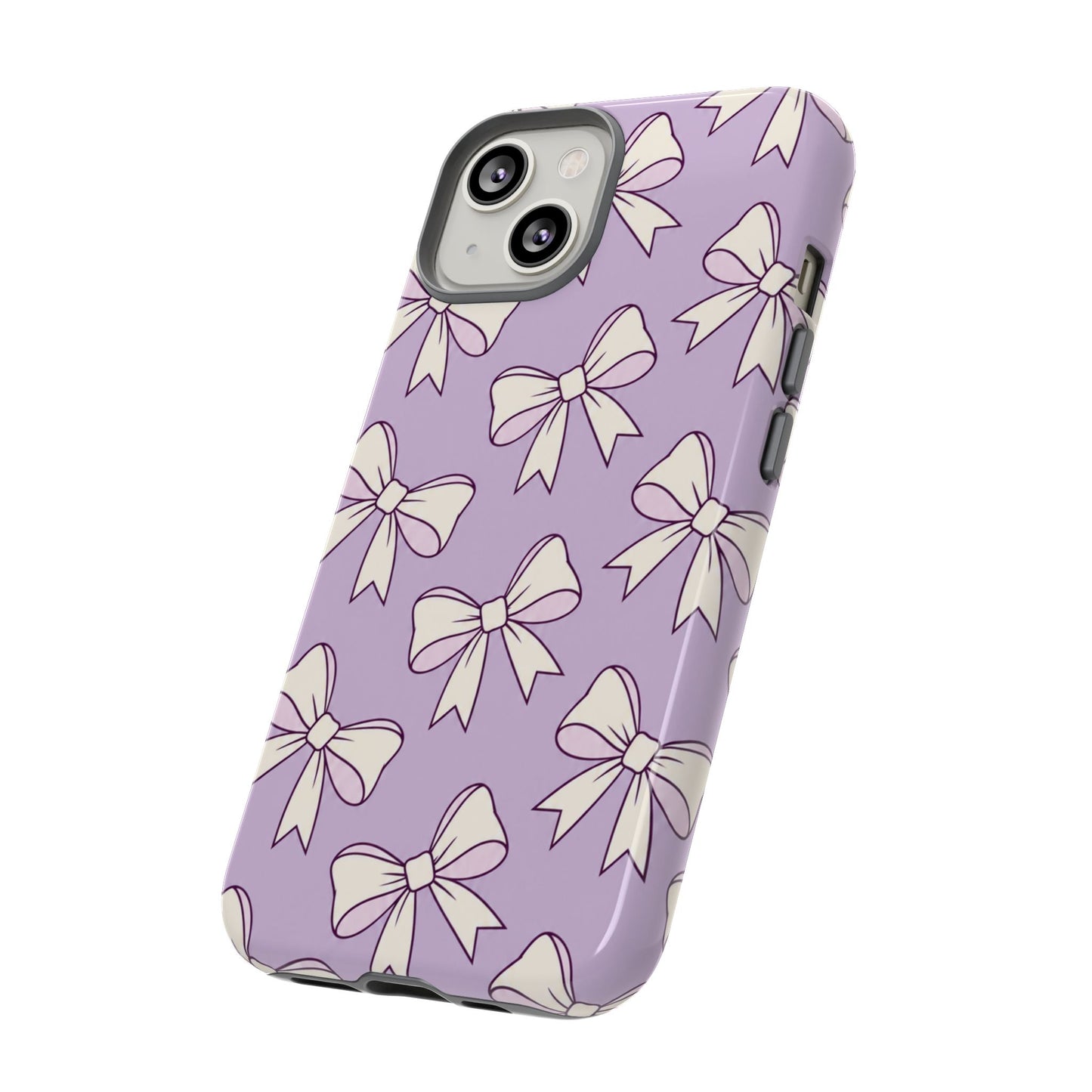 Chic Lilac Bow Pattern Phone Case