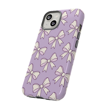 Chic Lilac Bow Pattern Phone Case