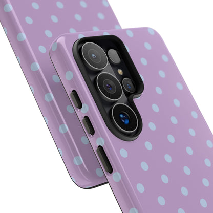 Trendy Lilac & Ice Blue Dot Pattern Phone Case