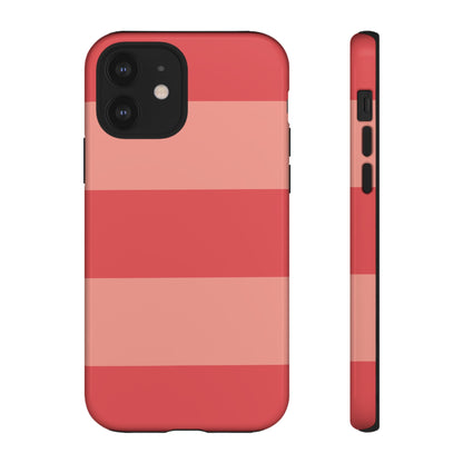 iPhone 12 / Glossy Phone Case - Pink Horizontal Stripe Pattern Phone Case