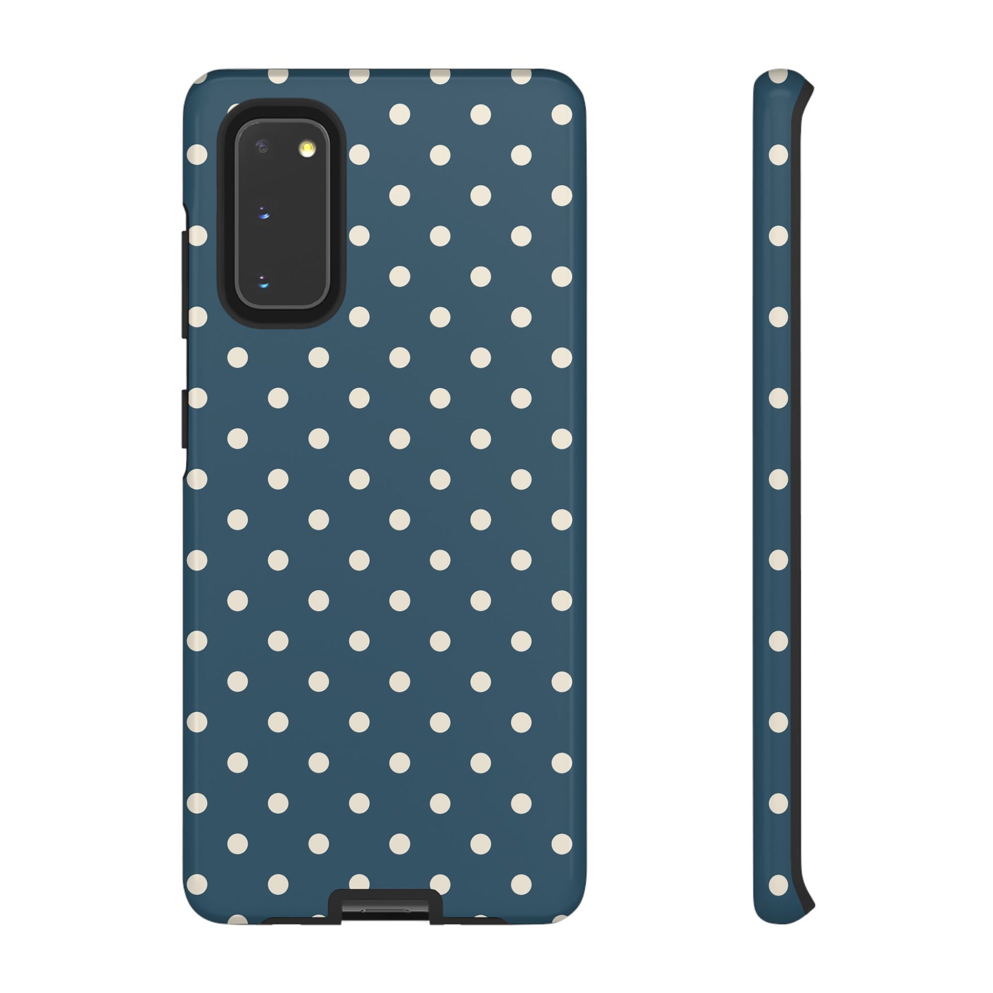 Samsung Galaxy S20 / Glossy Phone Case - ’Blue & White Dot Pattern’ Phone Case